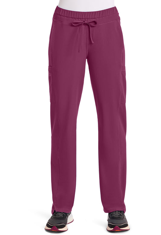 Dynamix DK130 Women's Mid Rise Straight Leg Drawstring Scrub Pants Wine