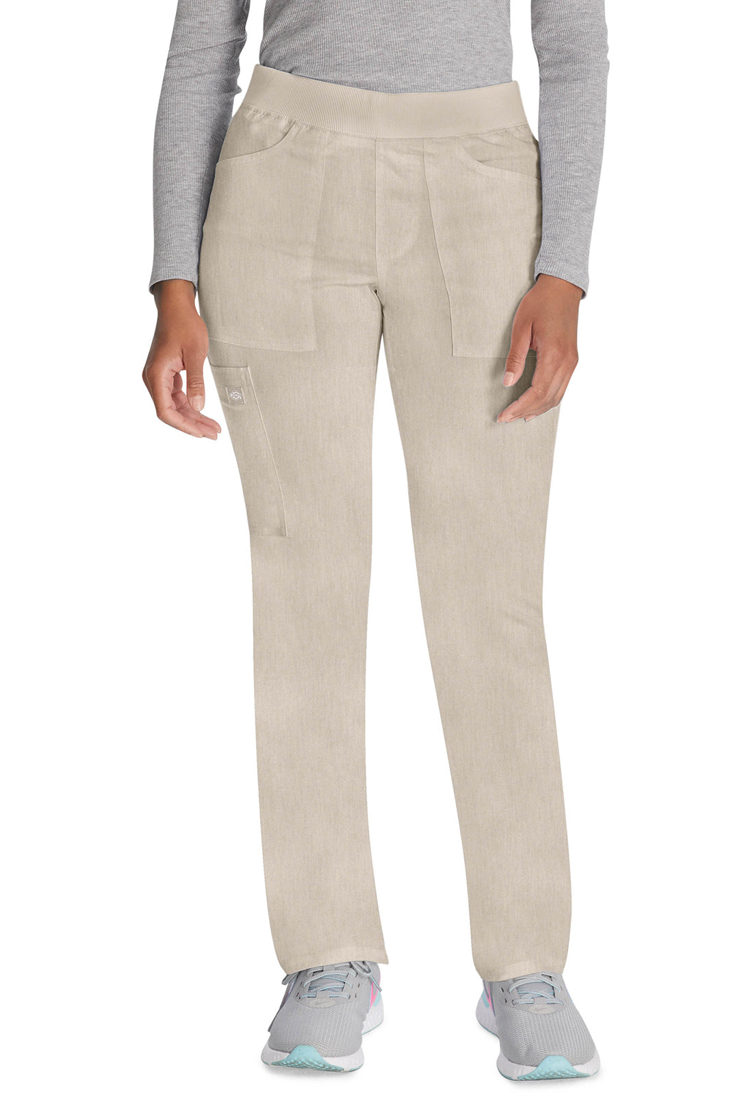 Balance DK135 Mid Rise Tapered Leg Pull-on Pants Heather Blonde Wood Model Image Front | Dickies