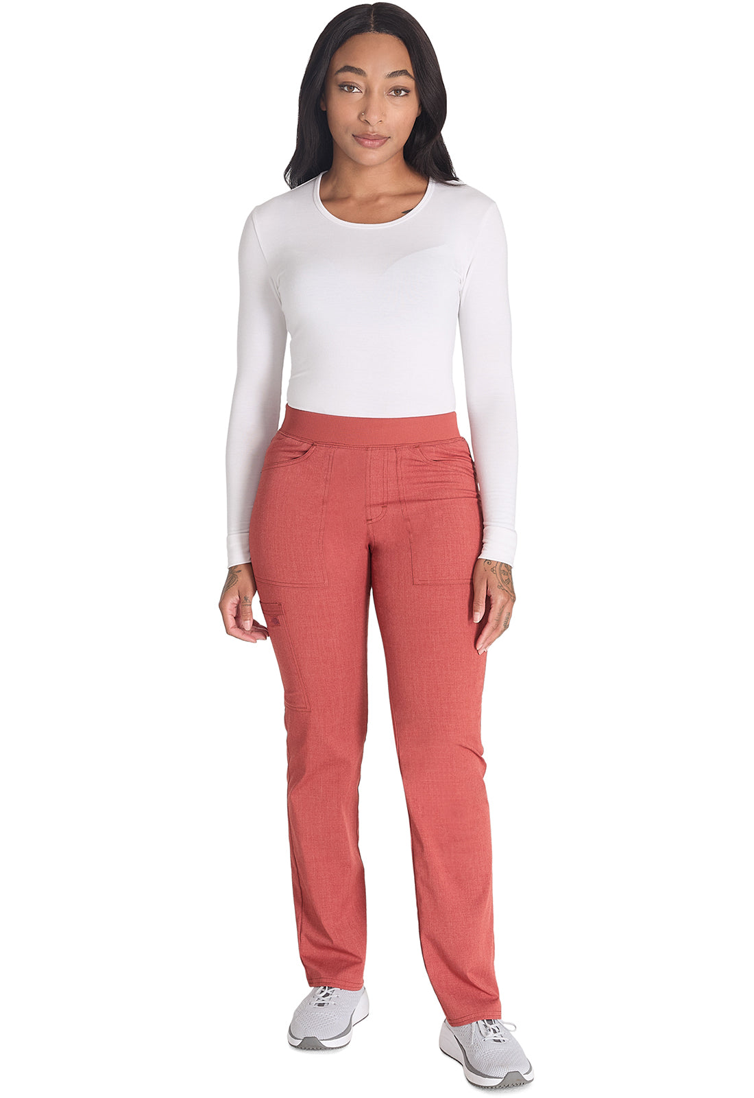 Balance DK135 Mid Rise Tapered Leg Pull-on Pants Heather Clay