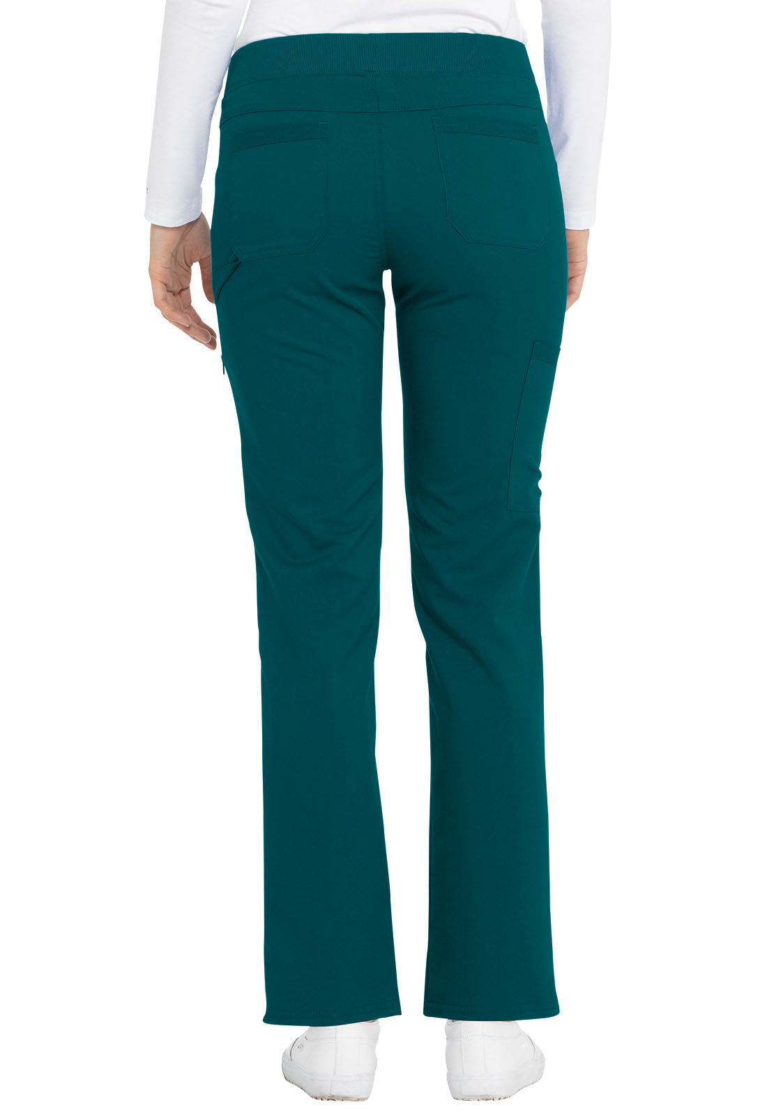 Balance DK135 Mid Rise Tapered Leg Pull-on Pants Caribbean Blue Model Image Back | Dickies