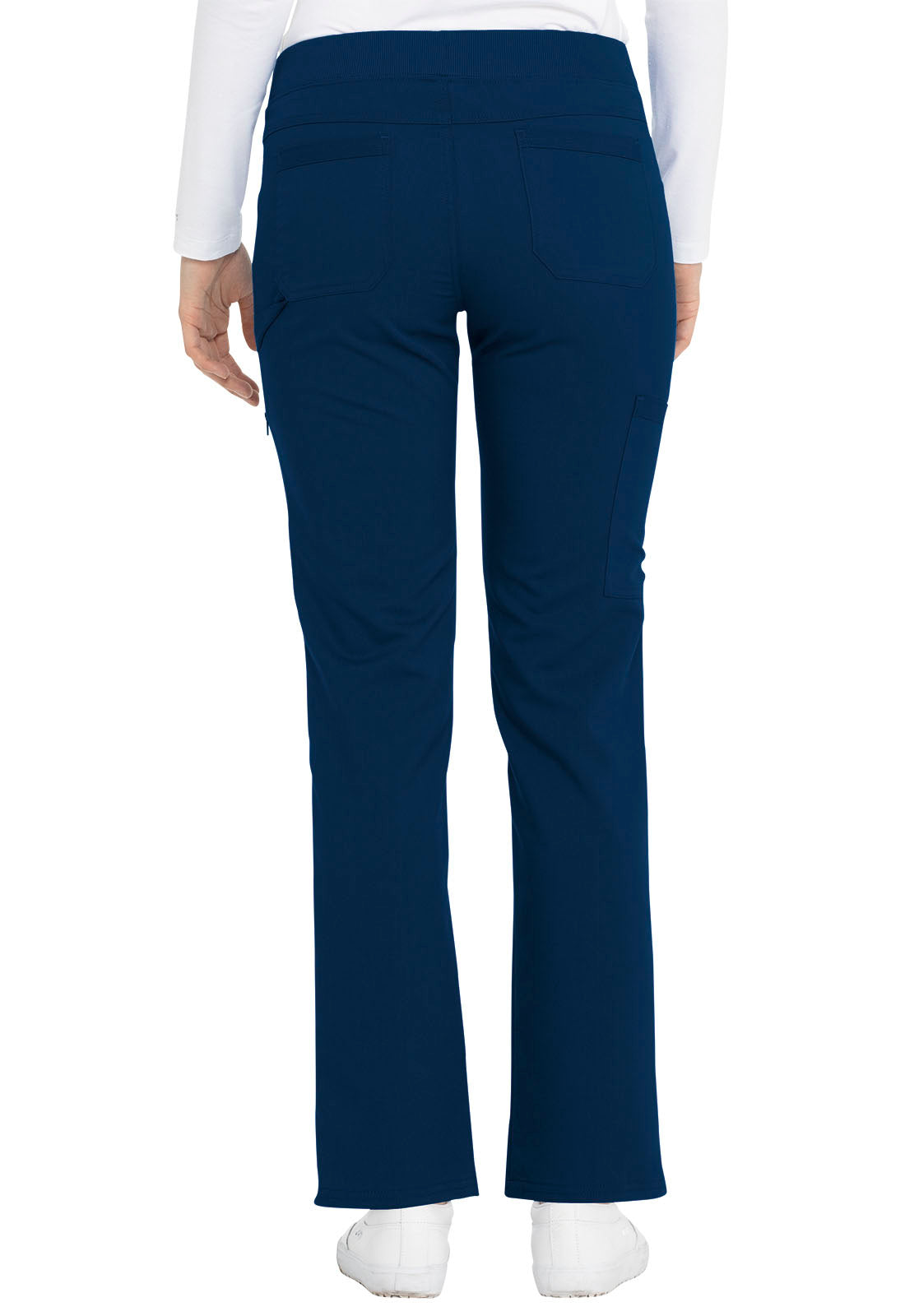 Balance DK135 Mid Rise Tapered Leg Pull-on Pants Navy Model Image Back | Dickies