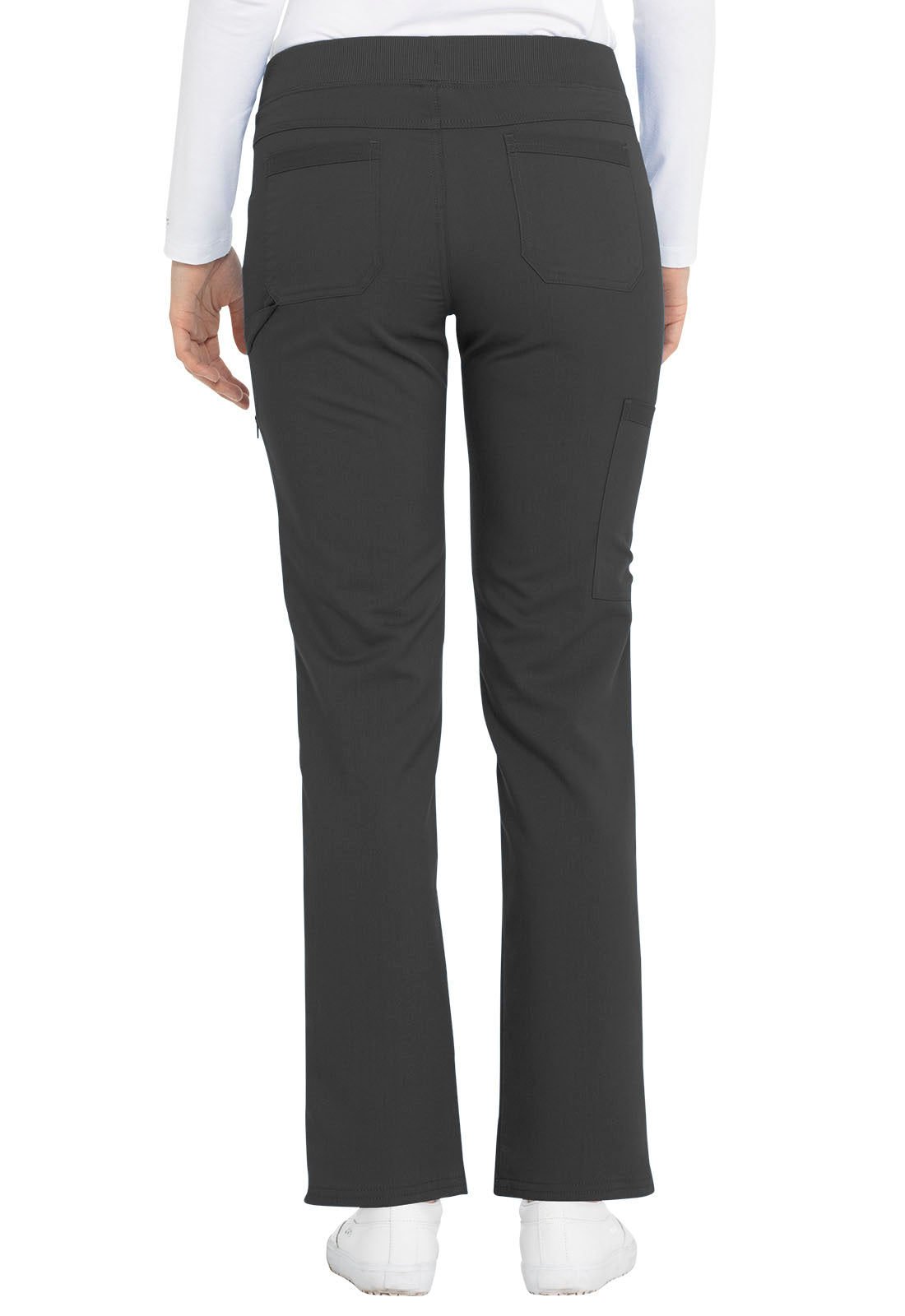 Balance DK135 Mid Rise Tapered Leg Pull-on Pants Pewter Model Image Back | Dickies