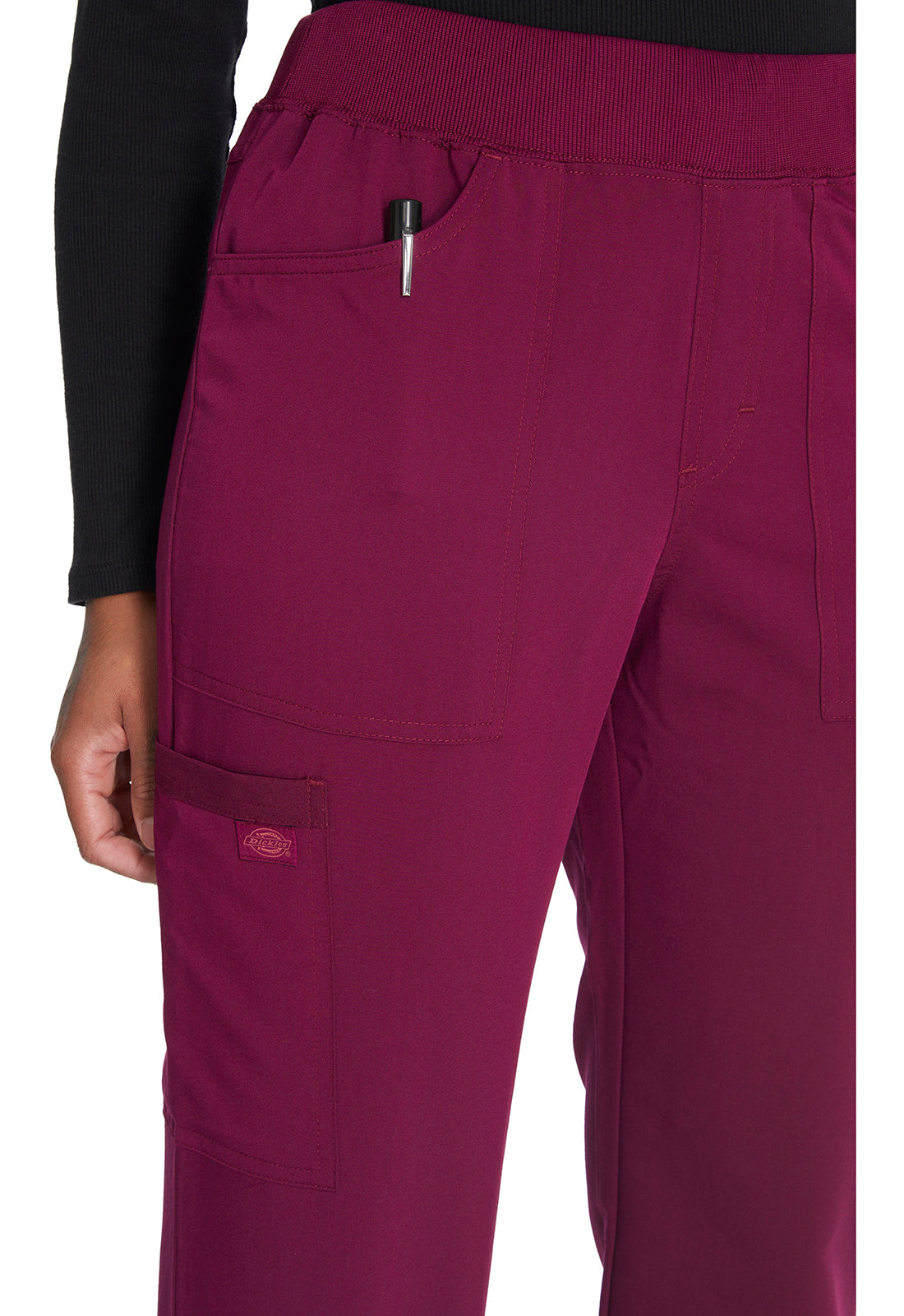 Balance DK135 Mid Rise Tapered Leg Pull-on Pants Wine