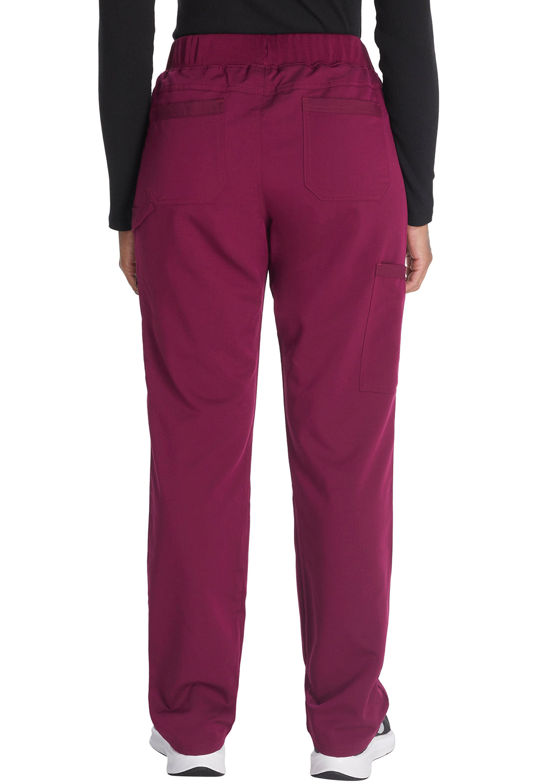 Balance DK135 Mid Rise Tapered Leg Pull-on Pants Wine Model Image Back | Dickies