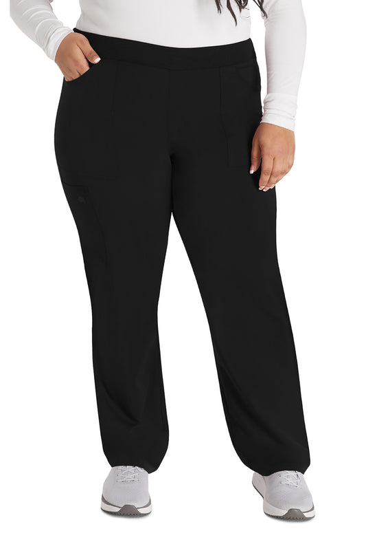 Balance DK135 Women's Mid Rise Tapered Leg Pull-on Scrub Pants Black