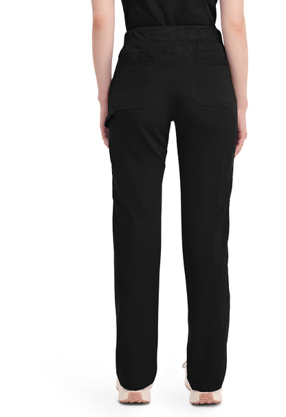 Balance DK135 Women's Mid Rise Tapered Leg Pull-on Scrub Pants Black