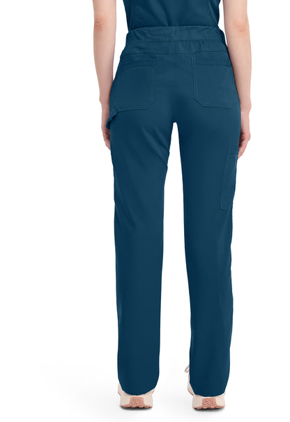 Balance DK135 Women's Mid Rise Tapered Leg Pull-on Scrub Pants Caribbean Blue