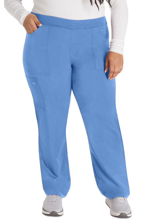 Balance DK135 Women's Mid Rise Tapered Leg Pull-on Scrub Pants Ciel Blue