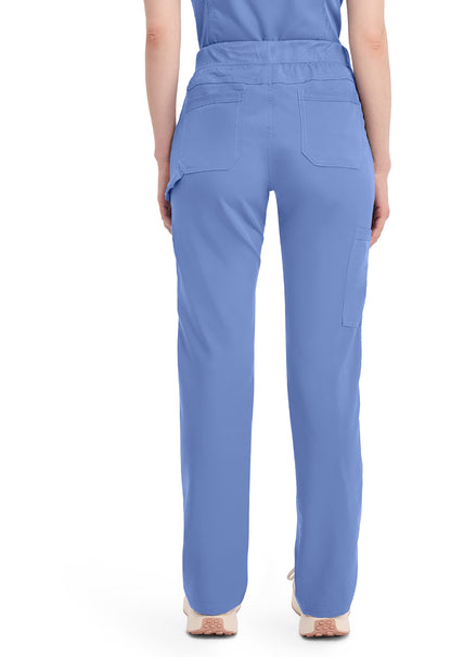 Balance DK135 Women's Mid Rise Tapered Leg Pull-on Scrub Pants Ciel Blue