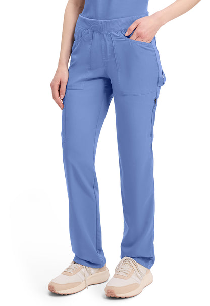 Balance DK135 Women's Mid Rise Tapered Leg Pull-on Scrub Pants Ciel Blue