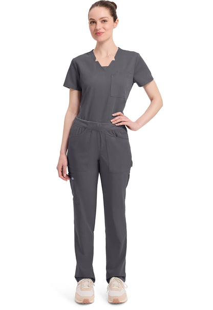 Balance DK135 Women's Mid Rise Tapered Leg Pull-on Scrub Pants Pewter