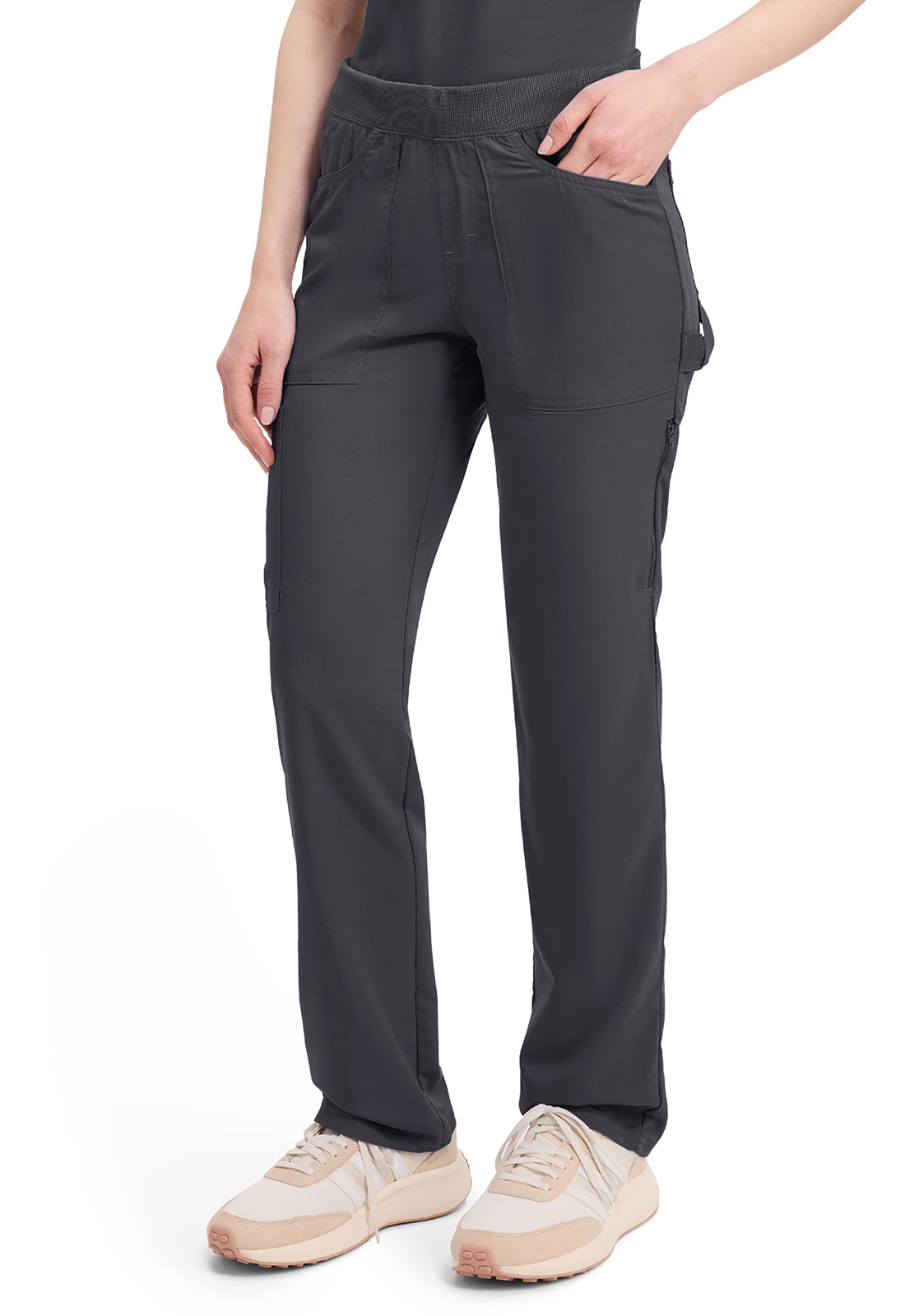 Balance DK135 Women's Mid Rise Tapered Leg Pull-on Scrub Pants Pewter