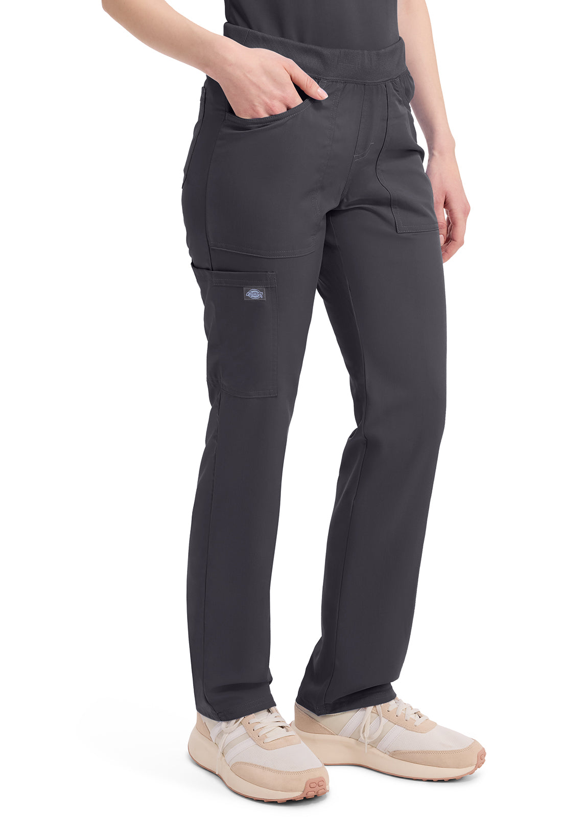 Balance DK135 Women's Mid Rise Tapered Leg Pull-on Scrub Pants Pewter