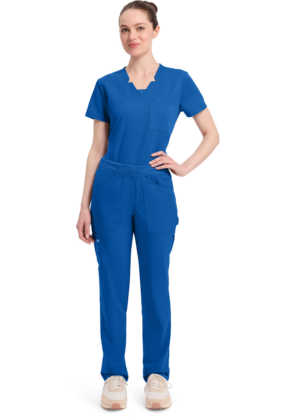 Balance DK135 Women's Mid Rise Tapered Leg Pull-on Scrub Pants Royal