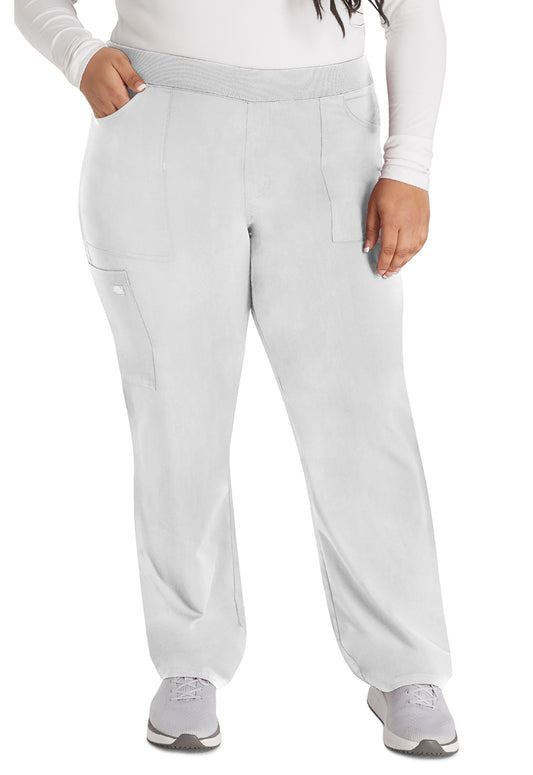 Balance DK135 Women's Mid Rise Tapered Leg Pull-on Scrub Pants White