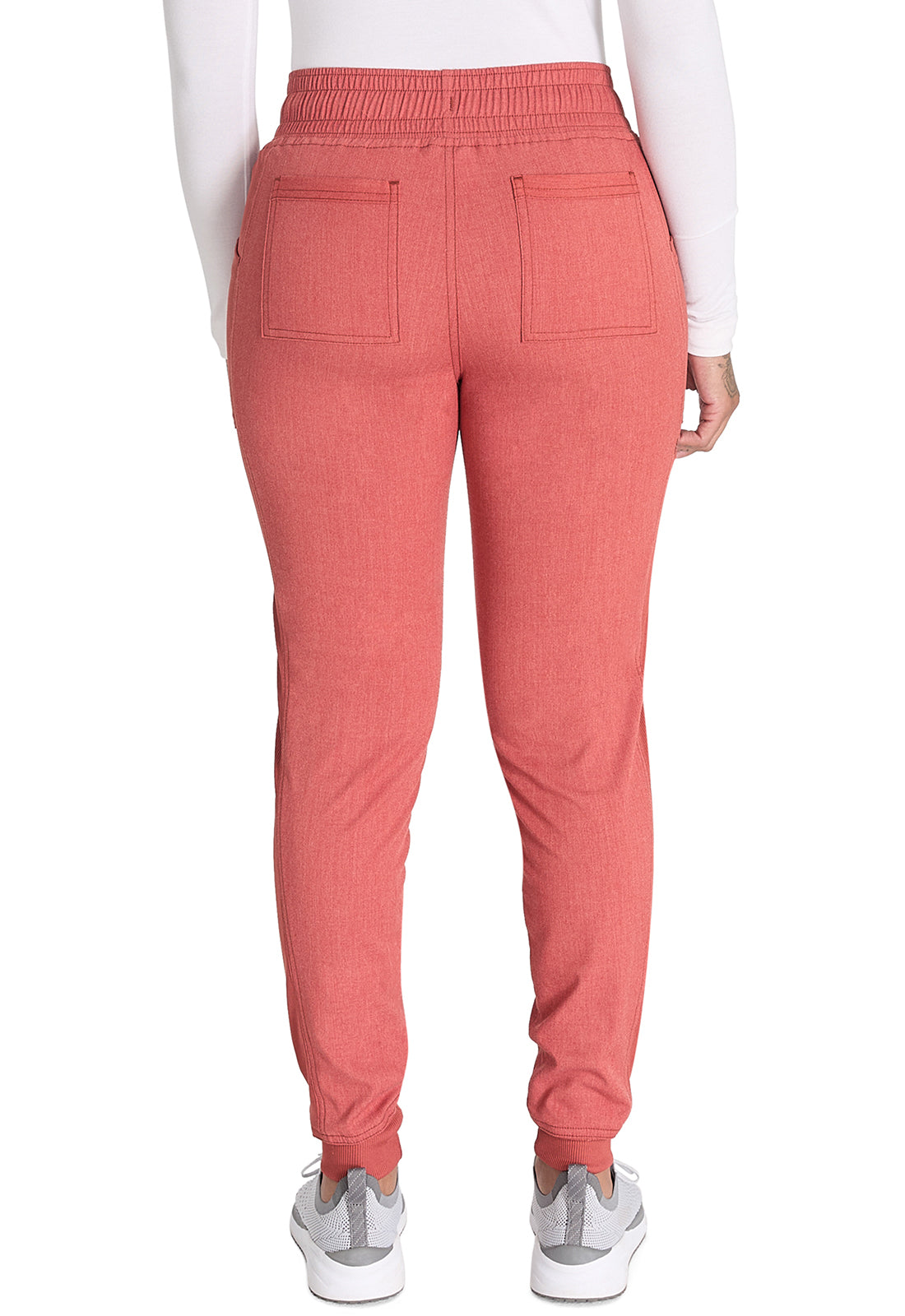 Balance DK155 Mid Rise Jogger Pants Heather Clay Model Image Back | Dickies