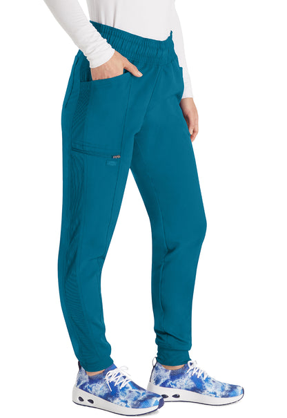 Balance DK155 Mid Rise Jogger Pants Caribbean Blue Model Image Left Side | Dickies