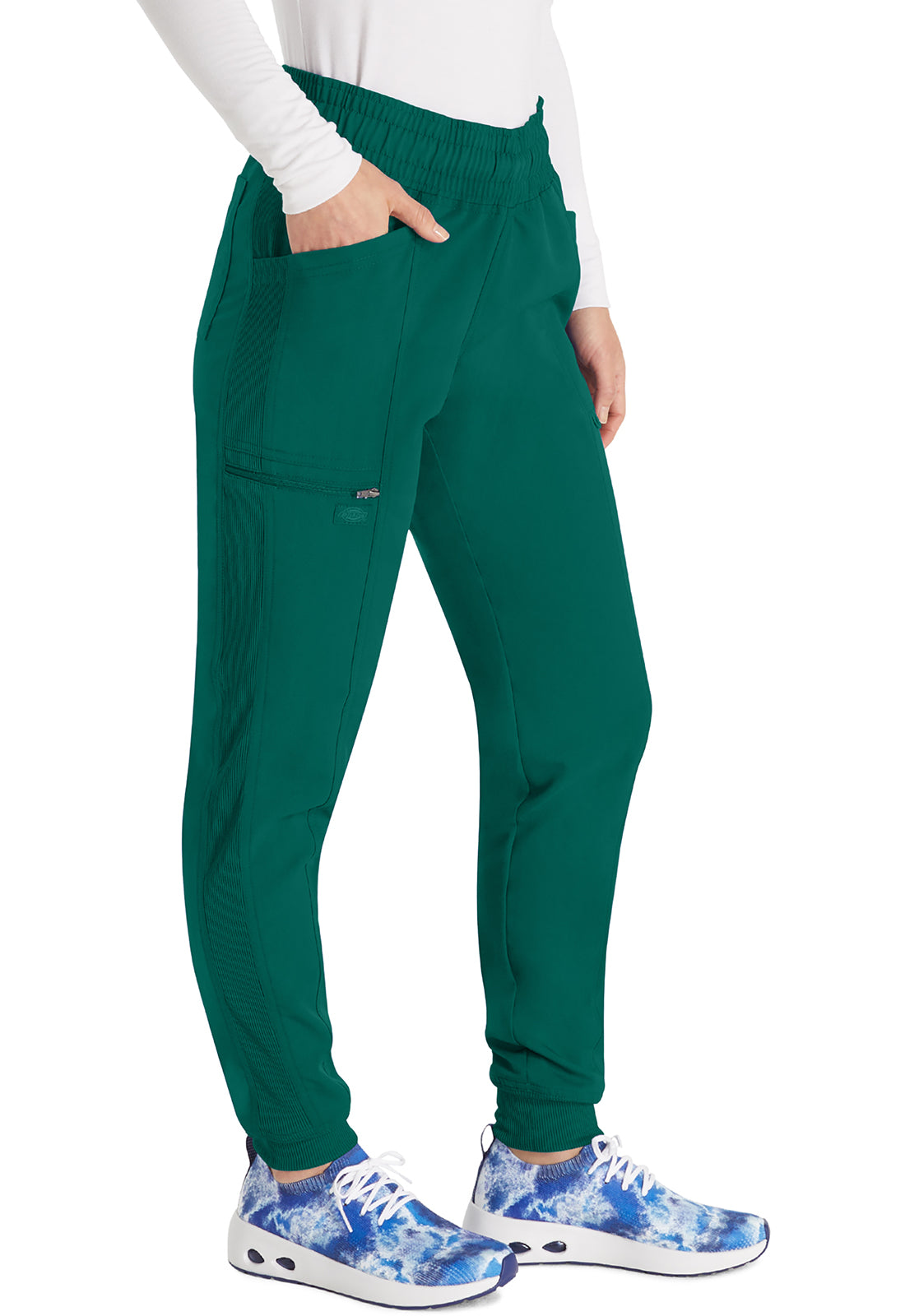 Balance DK155 Mid Rise Jogger Pants Hunter Green Model Image Left Side | Dickies