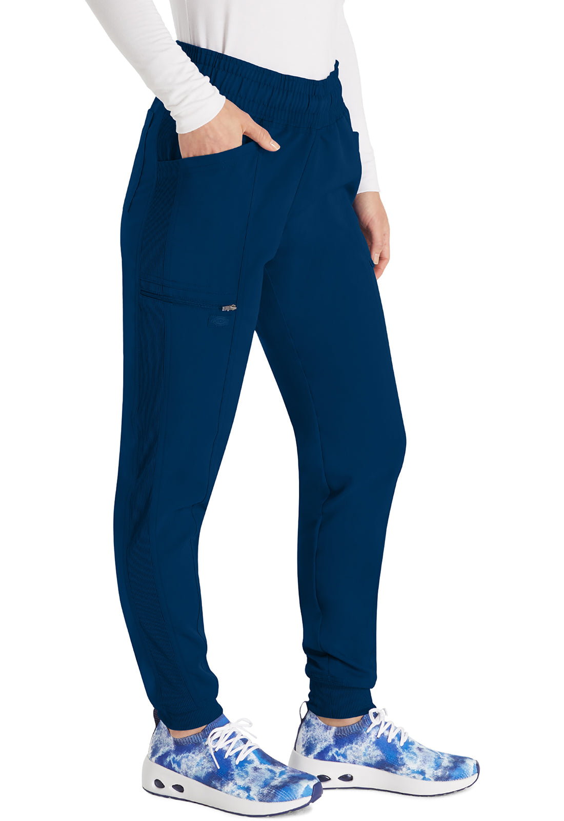 Balance DK155 Mid Rise Jogger Pants Navy Model Image Left Side | Dickies