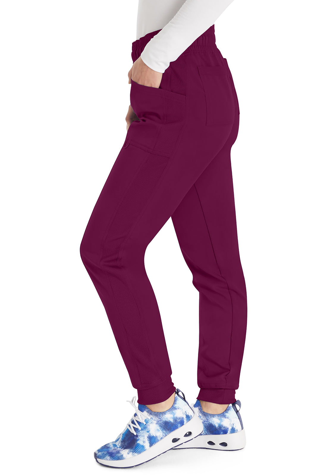 Balance DK155 Mid Rise Jogger Pants Wine Model Image Right Side | Dickies