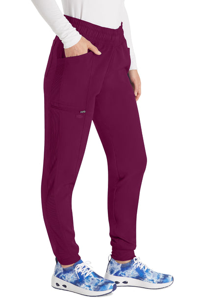 Balance DK155 Mid Rise Jogger Pants Wine Model Image Left Side | Dickies