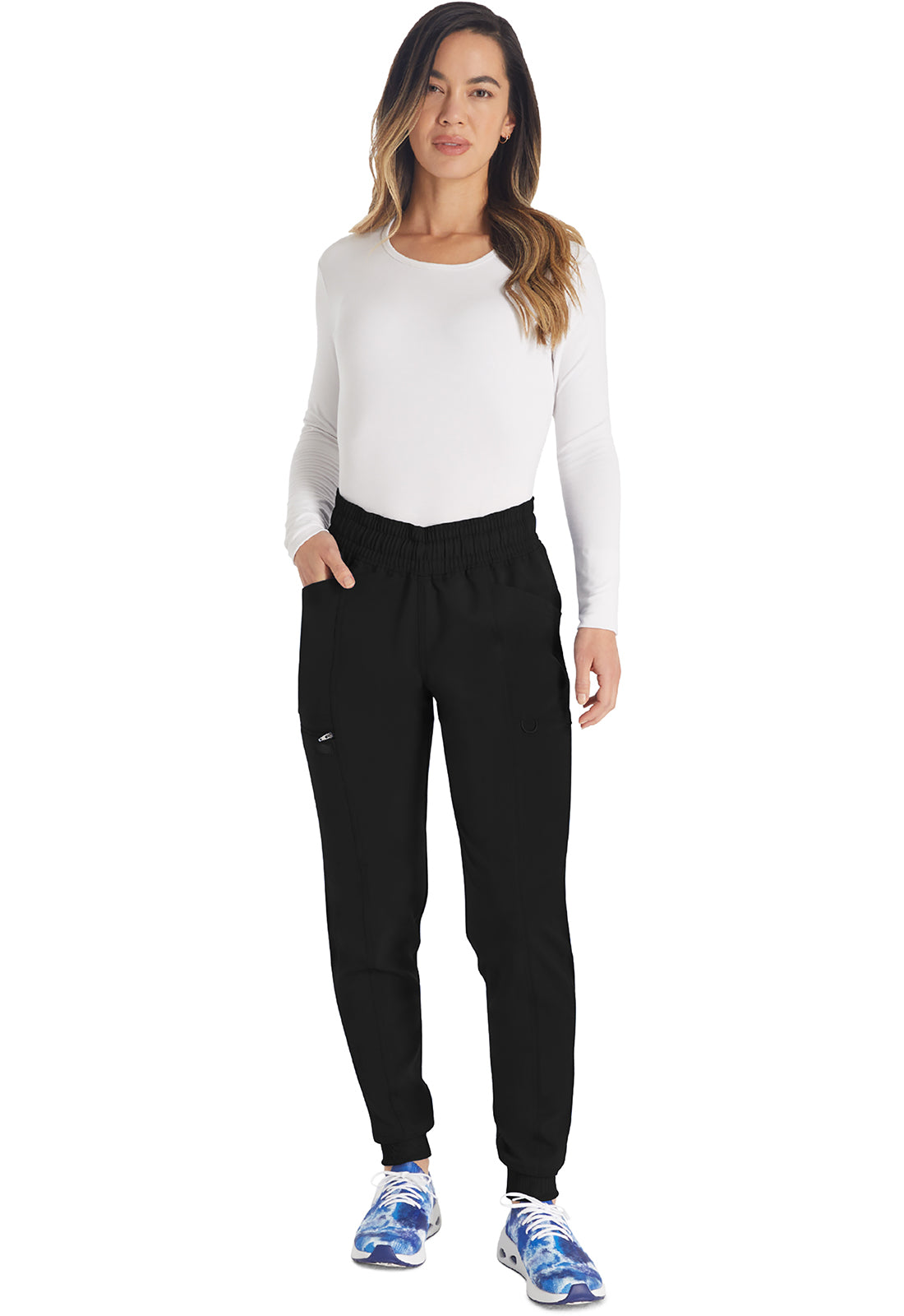Balance DK155 Women's Mid Rise Jogger Scrub Pants Black