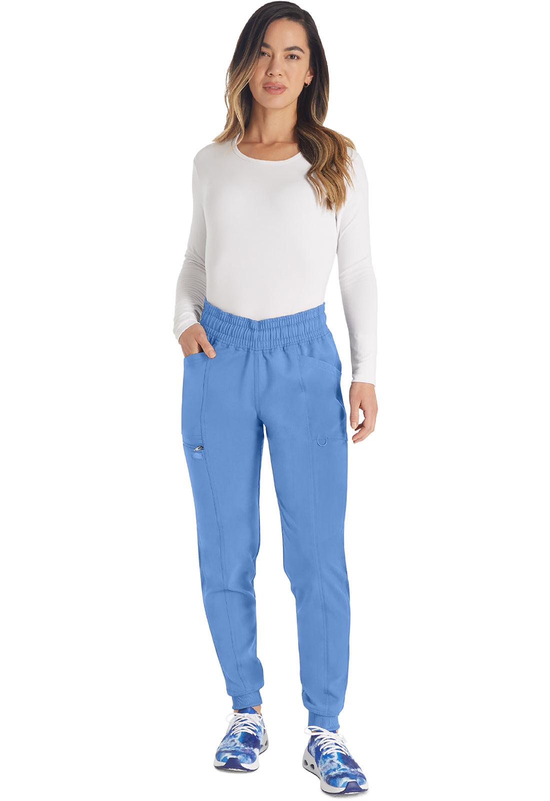 Balance DK155 Women's Mid Rise Jogger Scrub Pants Ciel Blue