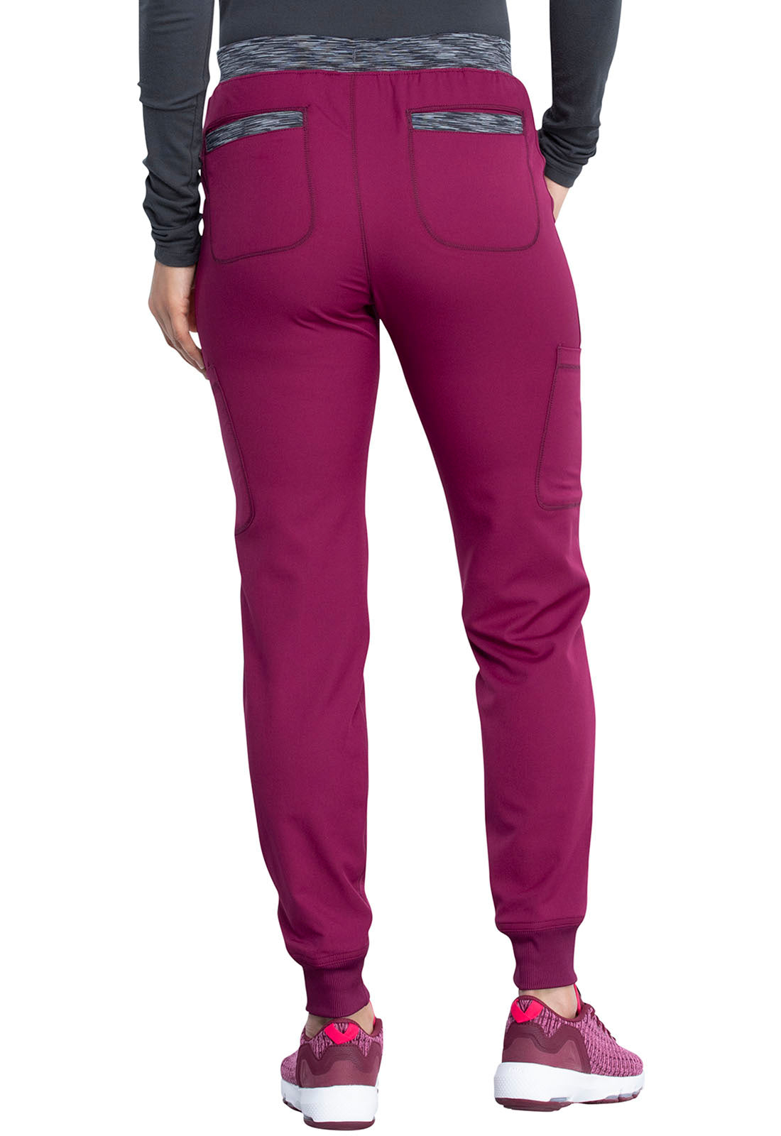 Dynamix DK185 Natural Rise Tapered Leg Jogger Pants Wine Model Image Back | Dickies