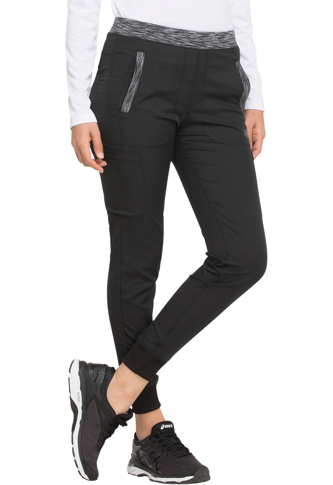 Dynamix DK185 Natural Rise Tapered Leg Jogger Pants Black Model Image Left Side | Dickies