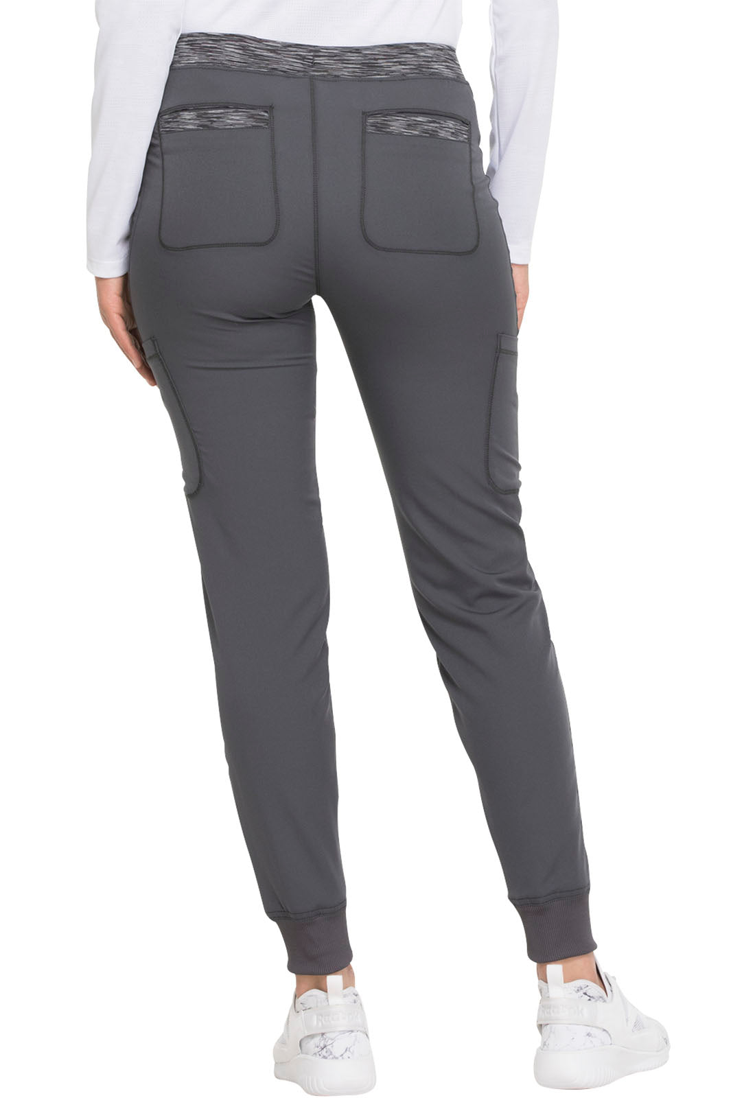 Dynamix DK185 Natural Rise Tapered Leg Jogger Pants Pewter Model Image Back | Dickies