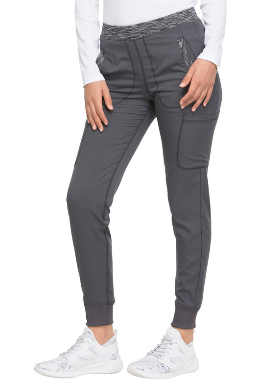 Dynamix DK185 Natural Rise Tapered Leg Jogger Pants Pewter Model Image Right Side | Dickies