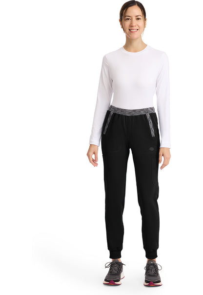 Dynamix DK185 Women's Natural Rise Tapered Leg Jogger Scrub Pants Black