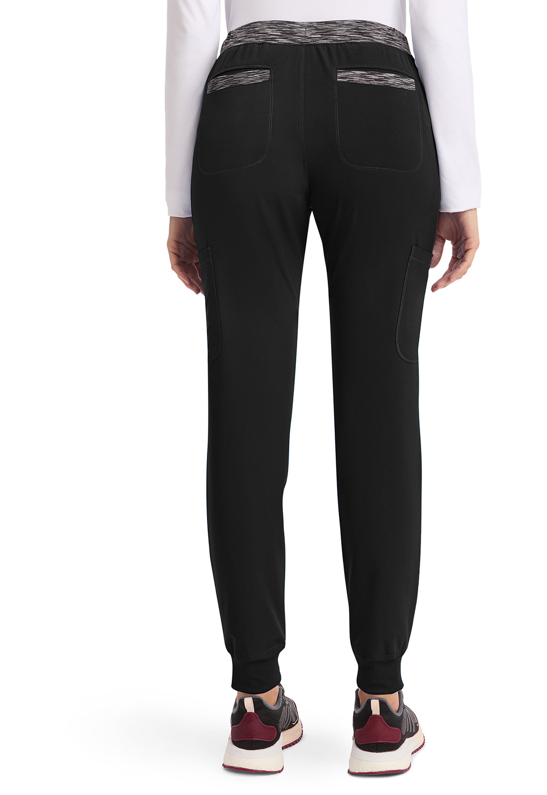 Dynamix DK185 Women's Natural Rise Tapered Leg Jogger Scrub Pants Black
