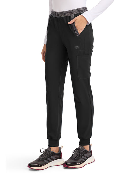 Dynamix DK185 Women's Natural Rise Tapered Leg Jogger Scrub Pants Black