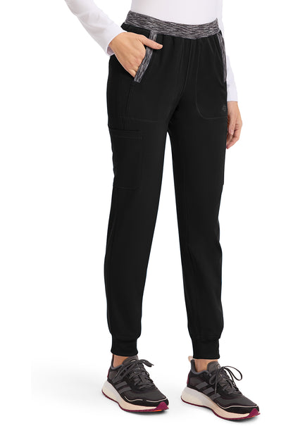 Dynamix DK185 Women's Natural Rise Tapered Leg Jogger Scrub Pants Black