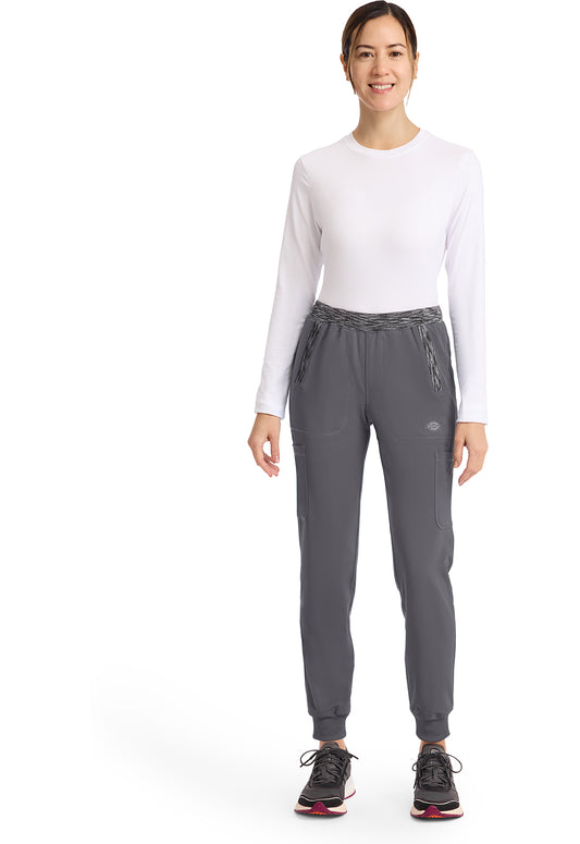 Dynamix DK185 Women's Natural Rise Tapered Leg Jogger Scrub Pants Pewter