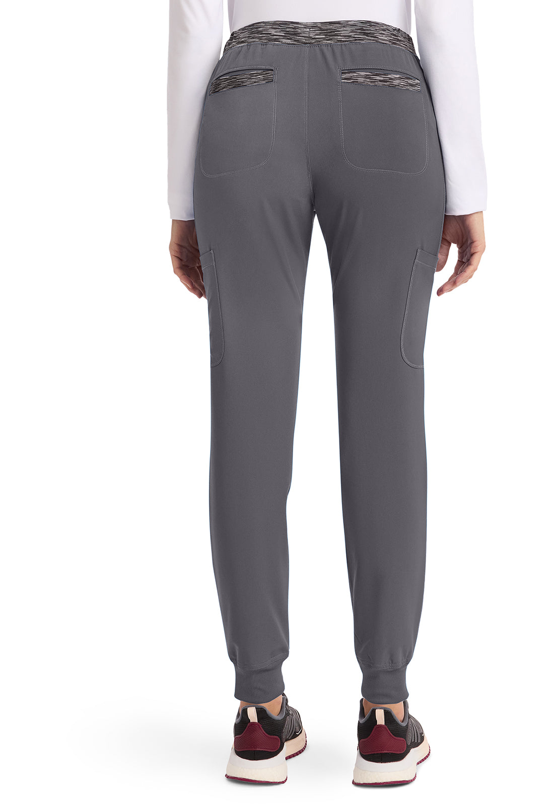 Dynamix DK185 Women's Natural Rise Tapered Leg Jogger Scrub Pants Pewter