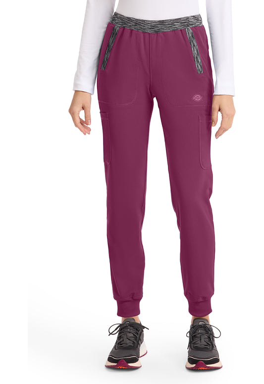 Dynamix DK185 Women's Natural Rise Tapered Leg Jogger Scrub Pants Wine
