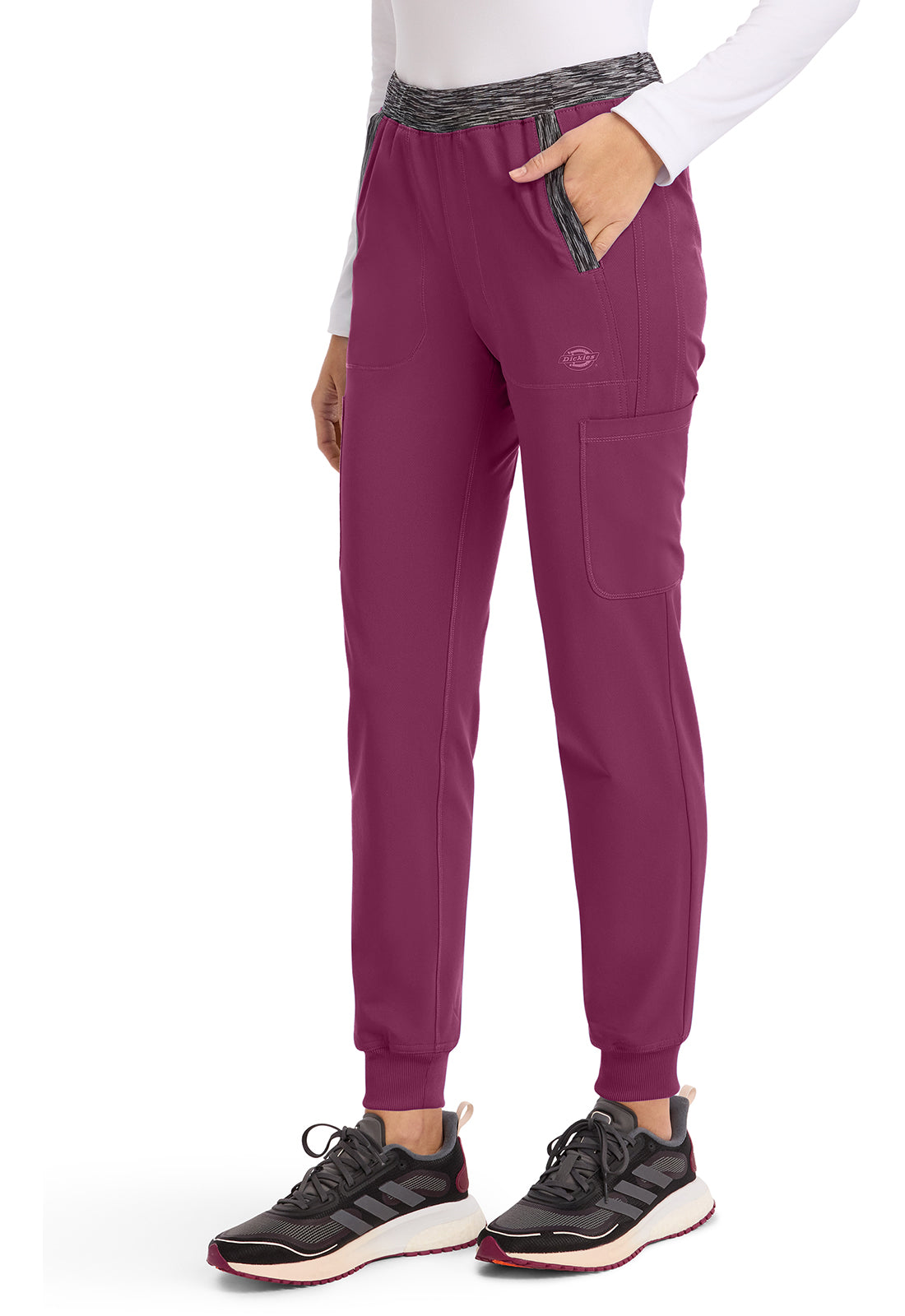 Dynamix DK185 Women's Natural Rise Tapered Leg Jogger Scrub Pants Wine