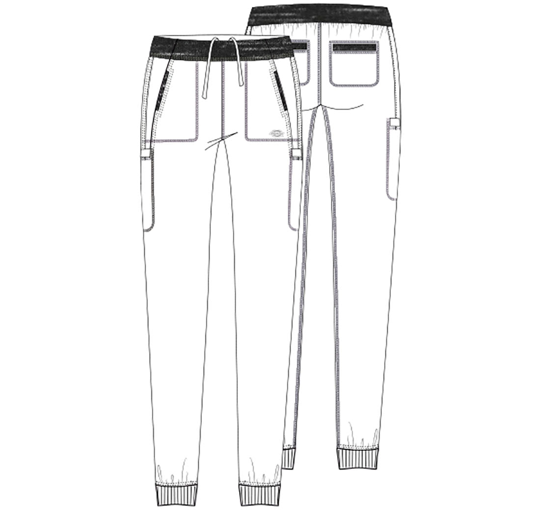 Dynamix DK185 Women's Natural Rise Tapered Leg Jogger Scrub Pants Pewter