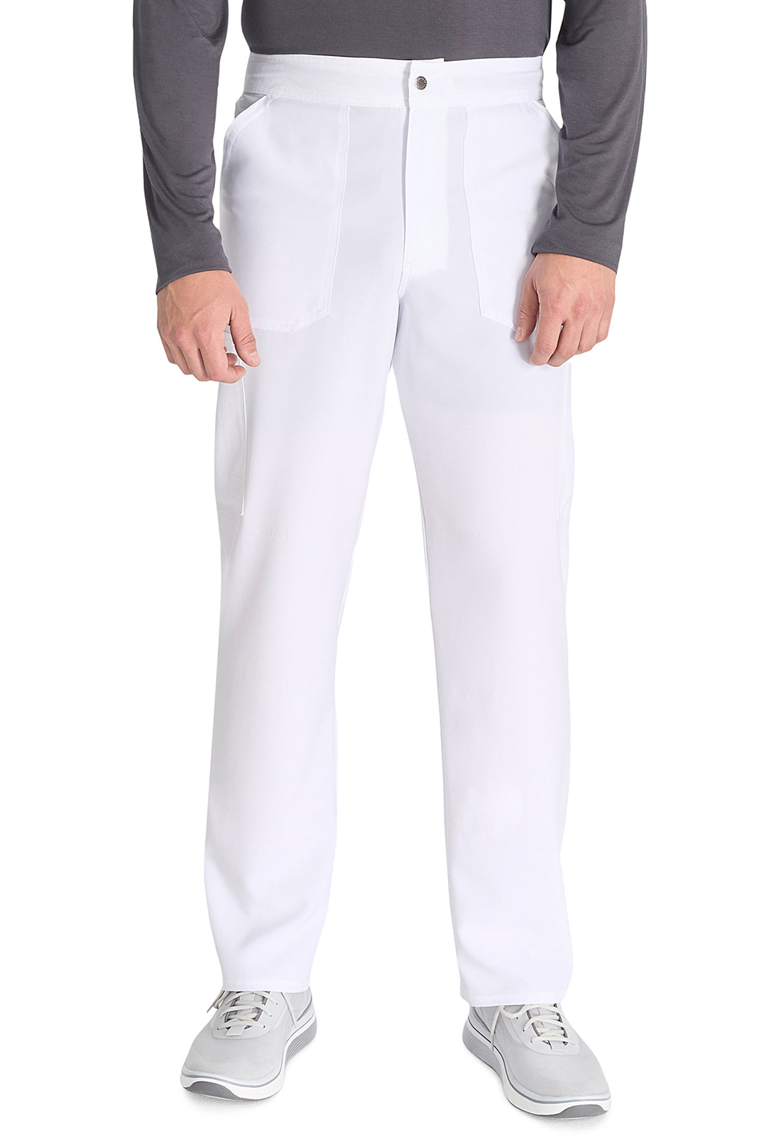 EDS NXT DK216 Men's Mid Rise Zip Fly Straight Leg Pants White