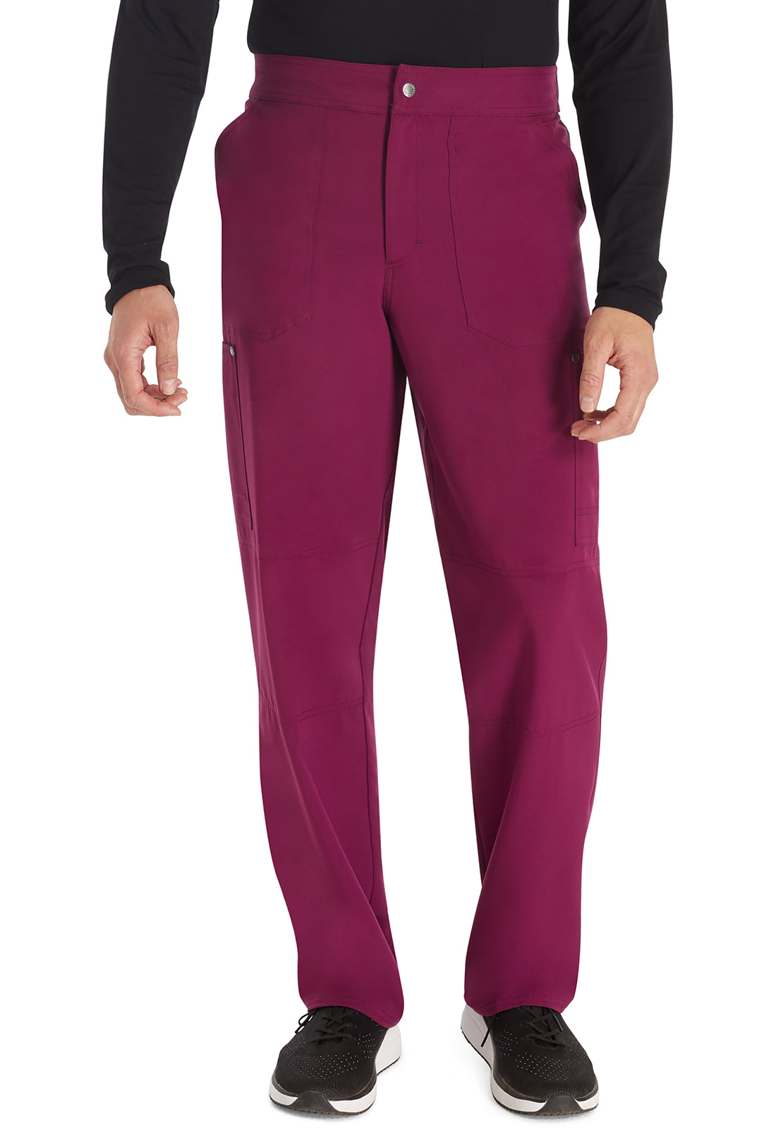 EDS NXT DK216 Men's Mid Rise Zip Fly Straight Leg Pants Wine