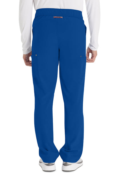 EDS NXT DK216 Men's Mid Rise Zip Fly Straight Leg Pants Galaxy Blue Model Image Back | Dickies