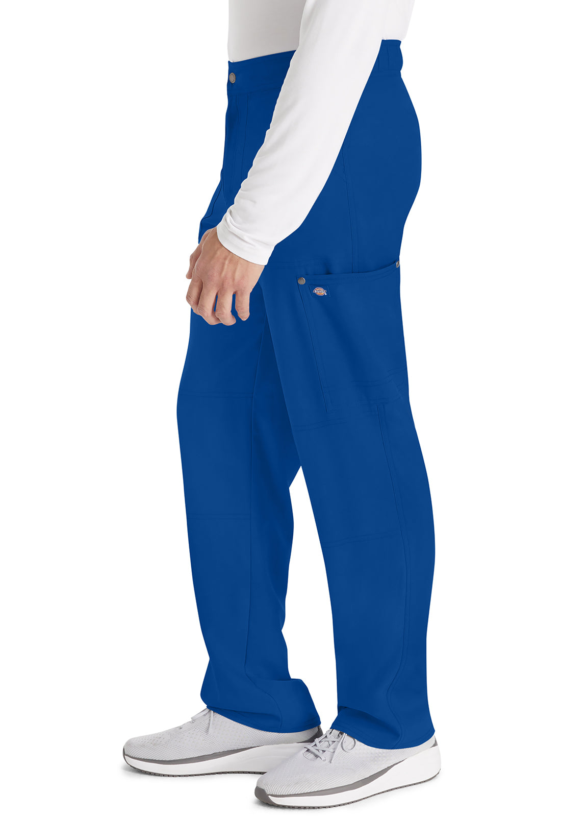 EDS NXT DK216 Men's Mid Rise Zip Fly Straight Leg Pants Galaxy Blue Model Image Right Side | Dickies