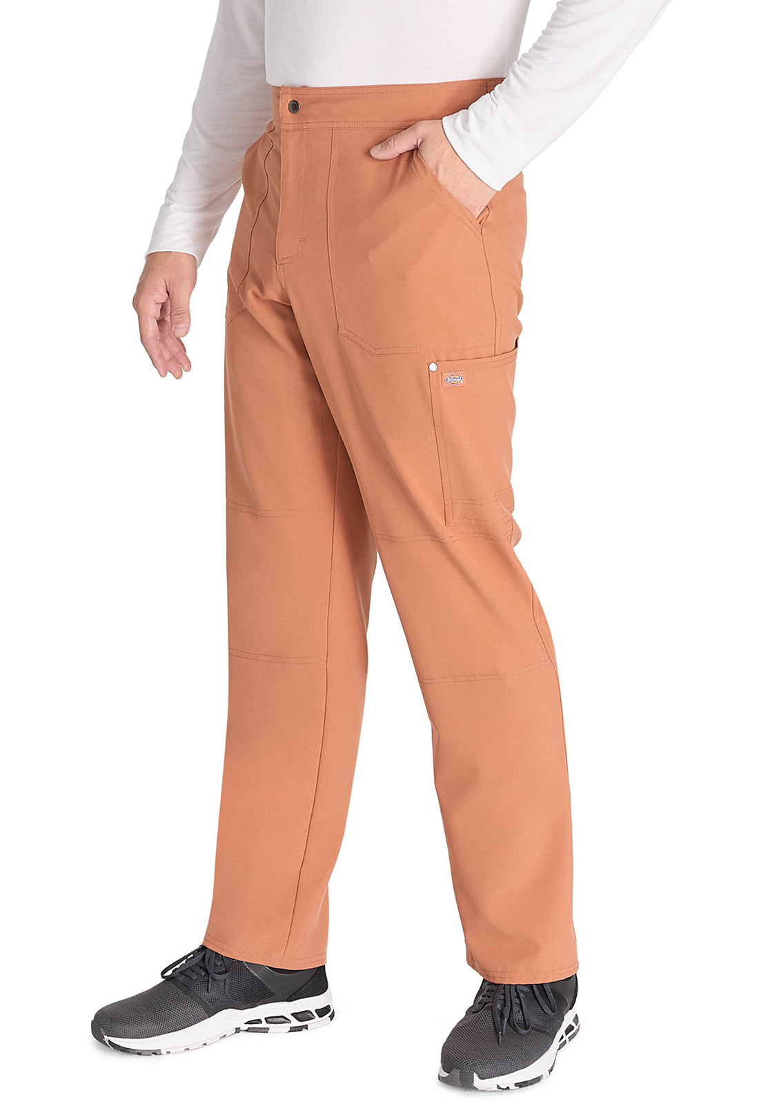 EDS NXT DK216 Men's Mid Rise Zip Fly Straight Leg Pants Ginger Glow Model Image Right Side | Dickies