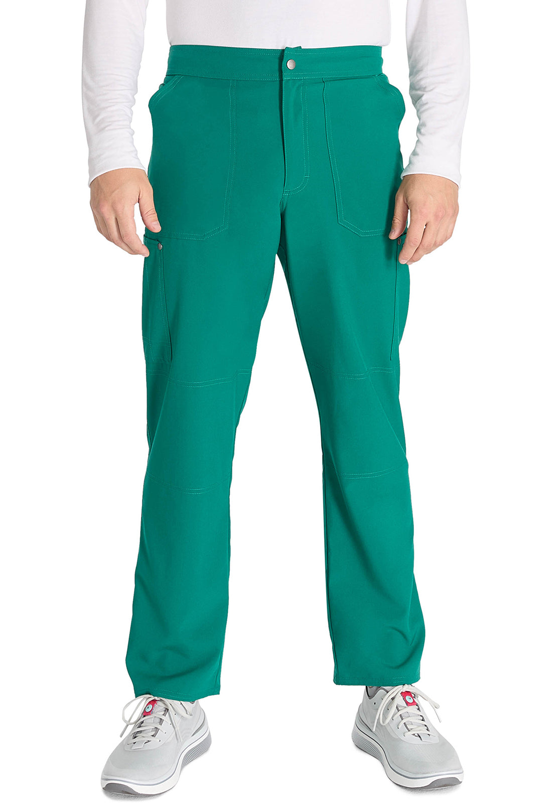 EDS NXT DK216 Men's Mid Rise Zip Fly Straight Leg Pants Hunter Green Model Image Front | Dickies