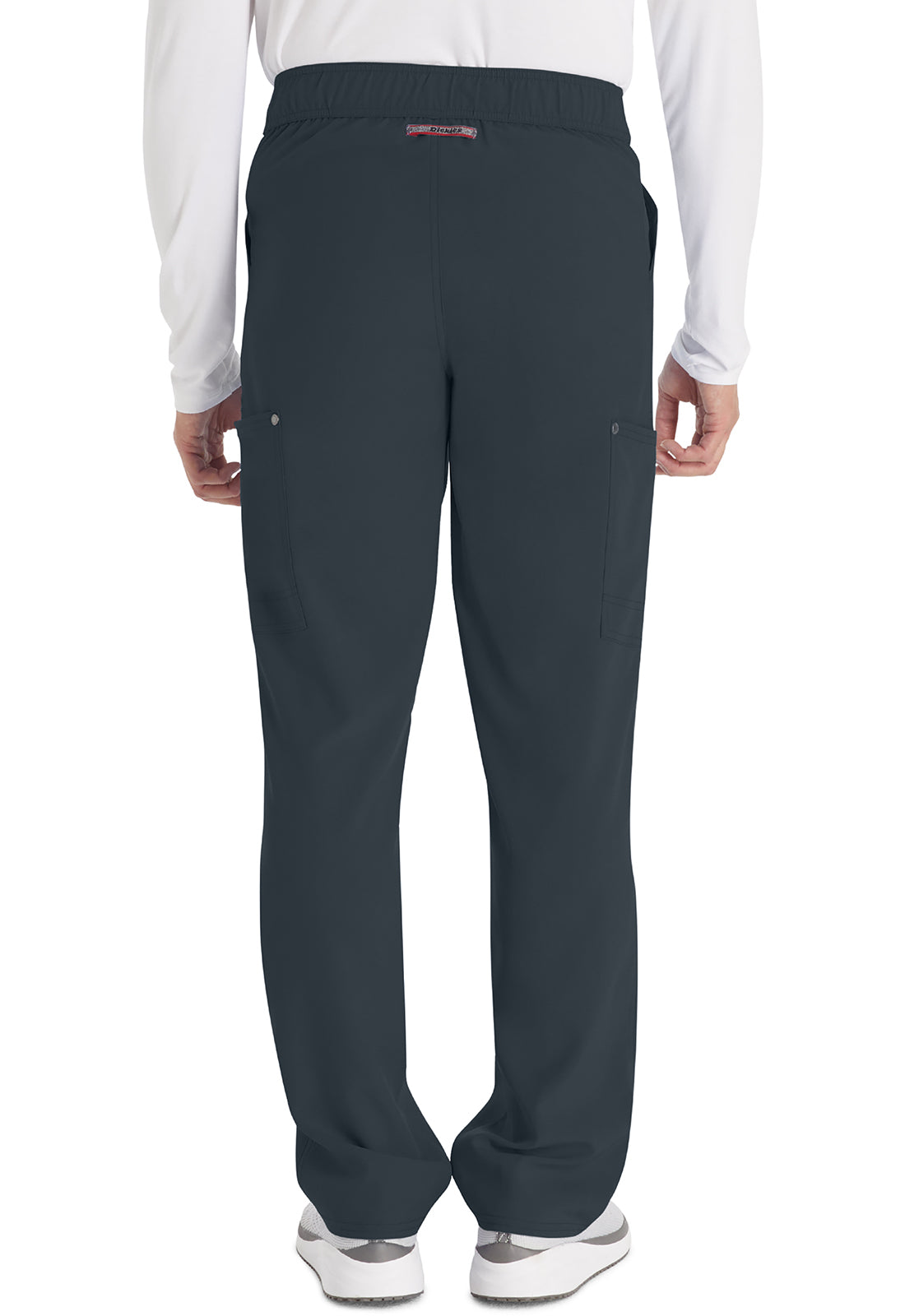 EDS NXT DK216 Men's Mid Rise Zip Fly Straight Leg Pants Pewter Model Image Back | Dickies