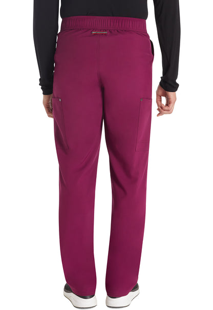 EDS NXT DK216 Men's Mid Rise Zip Fly Straight Leg Pants Wine Model Image Back | Dickies