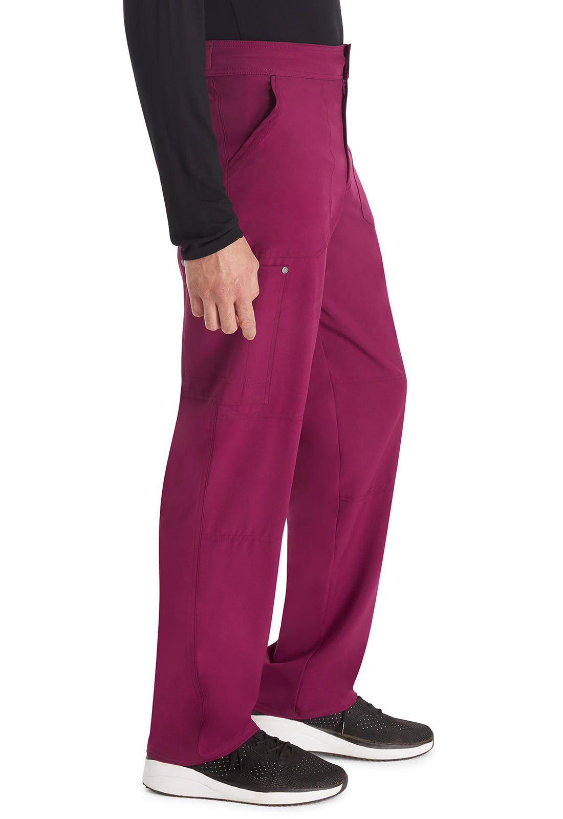 EDS NXT DK216 Men's Mid Rise Zip Fly Straight Leg Pants Wine Model Image Left Side | Dickies