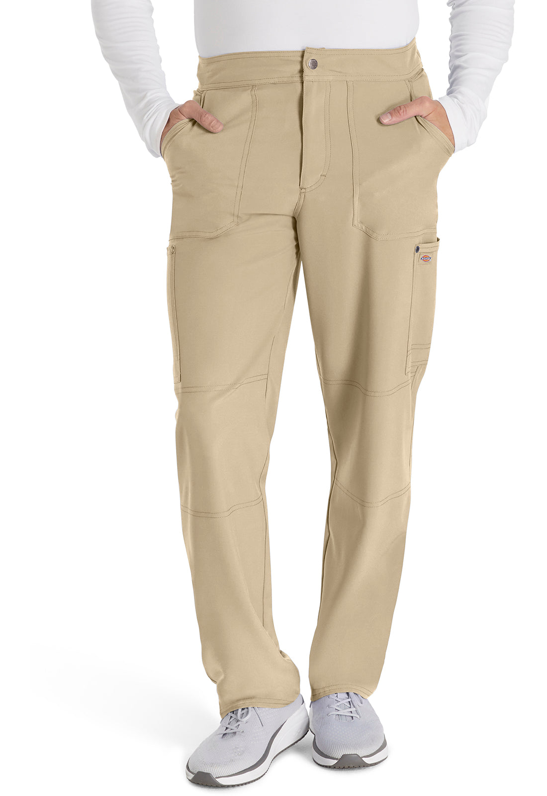 EDS NXT DK216 Men's Mid Rise Zip Fly Straight Leg Pants Khaki